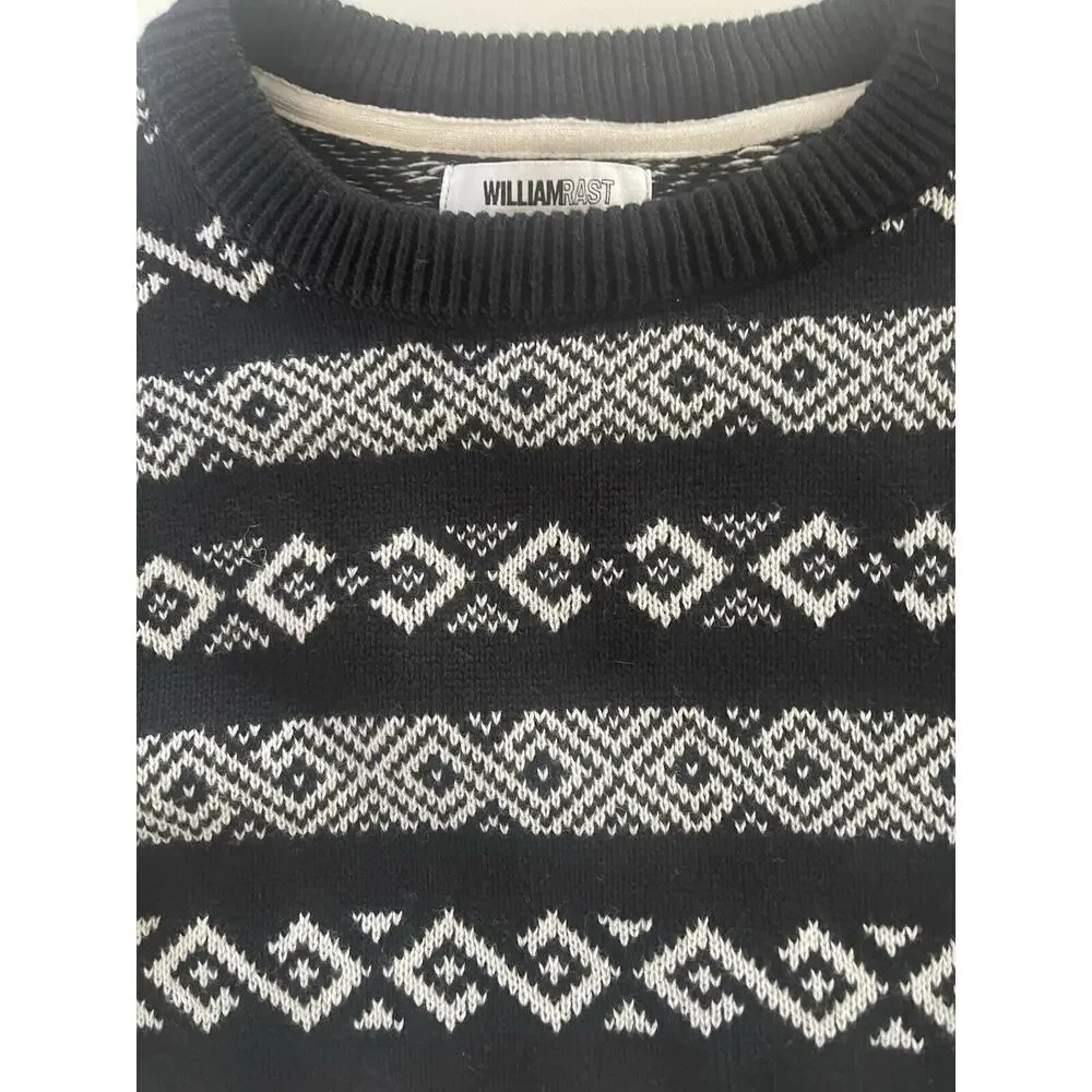 William Rast Men's‎ Cotton Black White Sweater Large NWT MSRP$99
